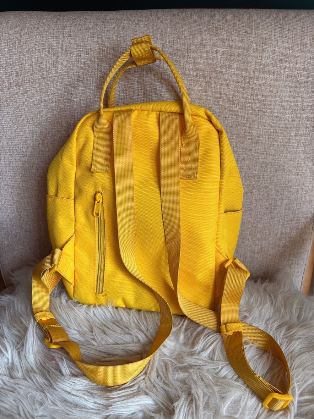 Hot Style Yellow Canvas Mini Backpack - Picture 2 of 5